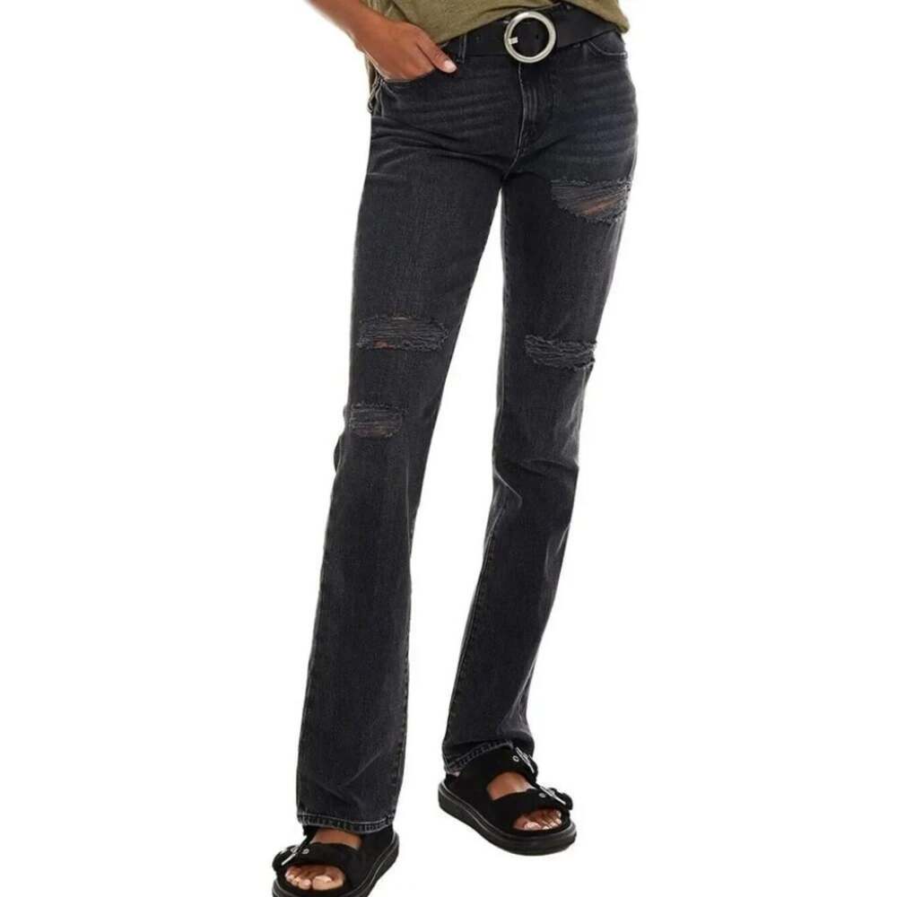 Frame Le Mini Boot Distressed Bootcut Jeans - Picture 2 of 8